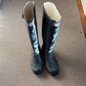 Hunter Black Tall Waterproof Rain Boots